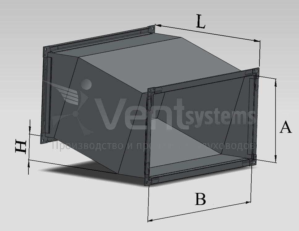 Переход вентиляционный прямоугольный. Утка pryamougolnaya 45 Grad для воздуховода. Утка прямоугольная воздуховодов черёж. Вентиляция утка прямоугольная. Вентиляционная утка прямоугольного сечения.